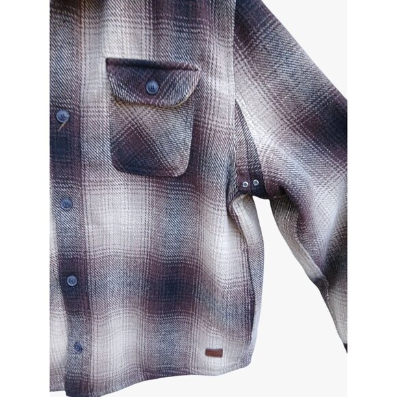 Jachs New York Mens XXL Plaid Button Up Shirt Jacket Brown Tan Shacket Lined - Picture 3 of 16